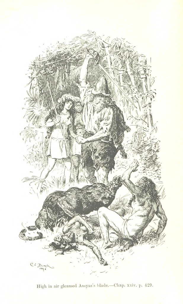 An illustration from Westward Ho! ... With illustrations by C. E. Brock, 1896, leaf 524