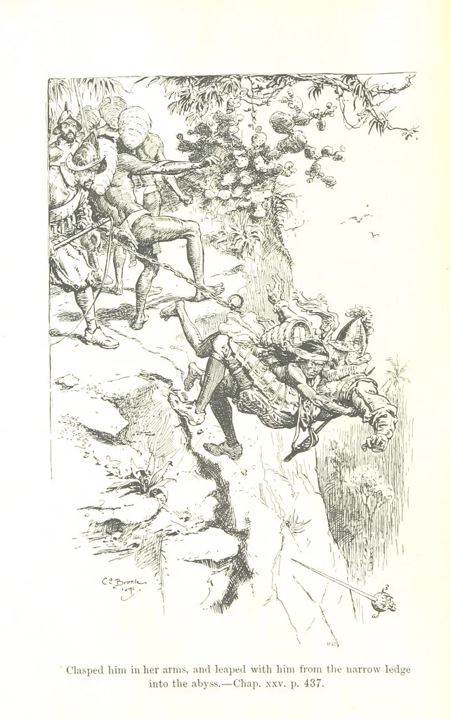 An illustration from Westward Ho! ... With illustrations by C. E. Brock, 1896, leaf 534