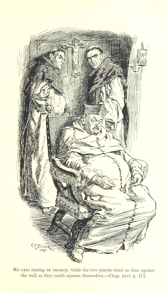 An illustration from Westward Ho! ... With illustrations by C. E. Brock, 1896, leaf 573