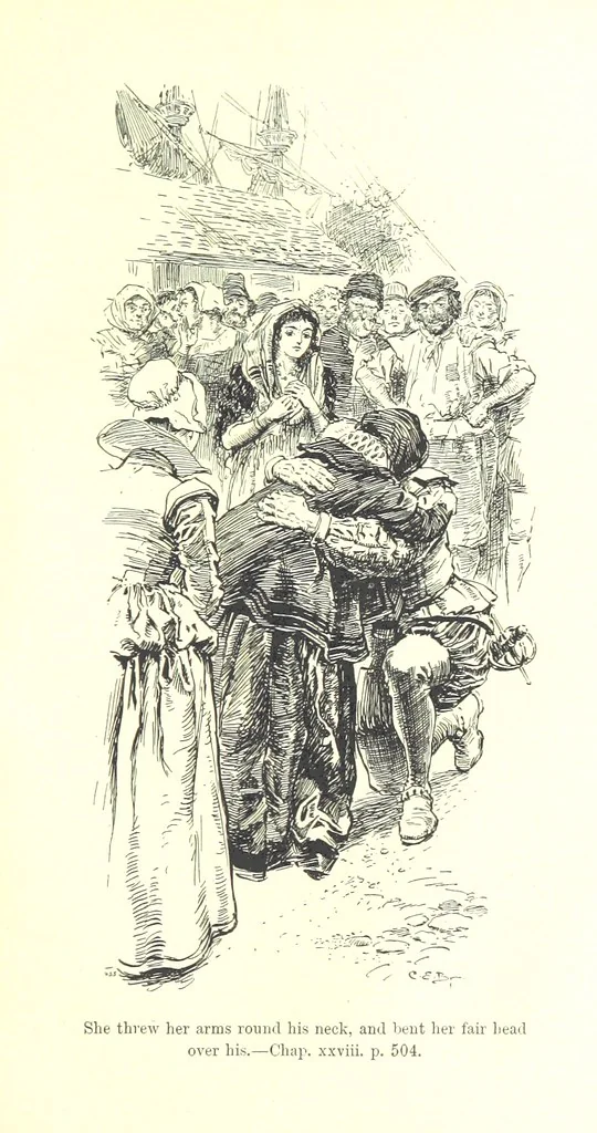 An illustration from Westward Ho! ... With illustrations by C. E. Brock, 1896, leaf 609