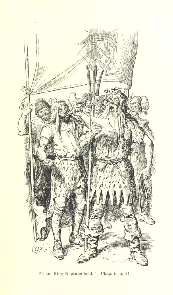 An illustration from Westward Ho! ... With illustrations by C. E. Brock, 1896, leaf 71