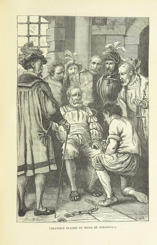 An illustration from Notable Voyagers from Columbus to Nordenskïold. By W. H. G. K. and H. Frith, 1885, leaf 113
