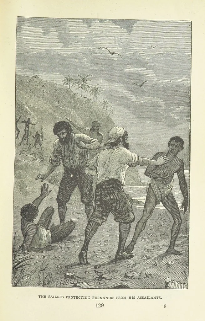 An illustration from Notable Voyagers from Columbus to Nordenskïold. By W. H. G. K. and H. Frith, 1885, leaf 151