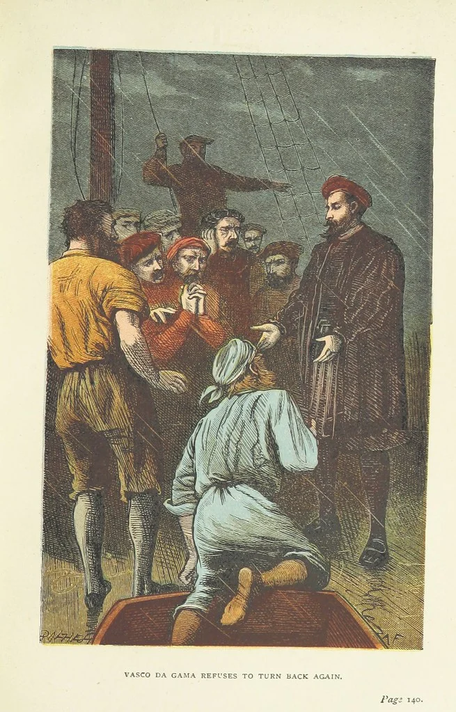An illustration from Notable Voyagers from Columbus to Nordenskïold. By W. H. G. K. and H. Frith, 1885, leaf 163