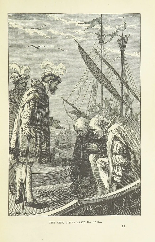 An illustration from Notable Voyagers from Columbus to Nordenskïold. By W. H. G. K. and H. Frith, 1885, leaf 185