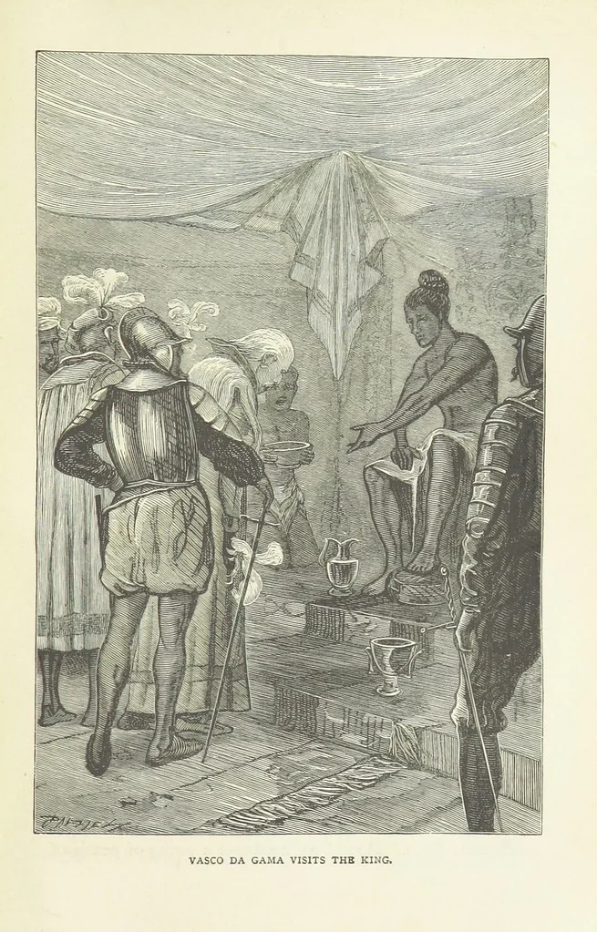 An illustration from Notable Voyagers from Columbus to Nordenskïold. By W. H. G. K. and H. Frith, 1885, leaf 199