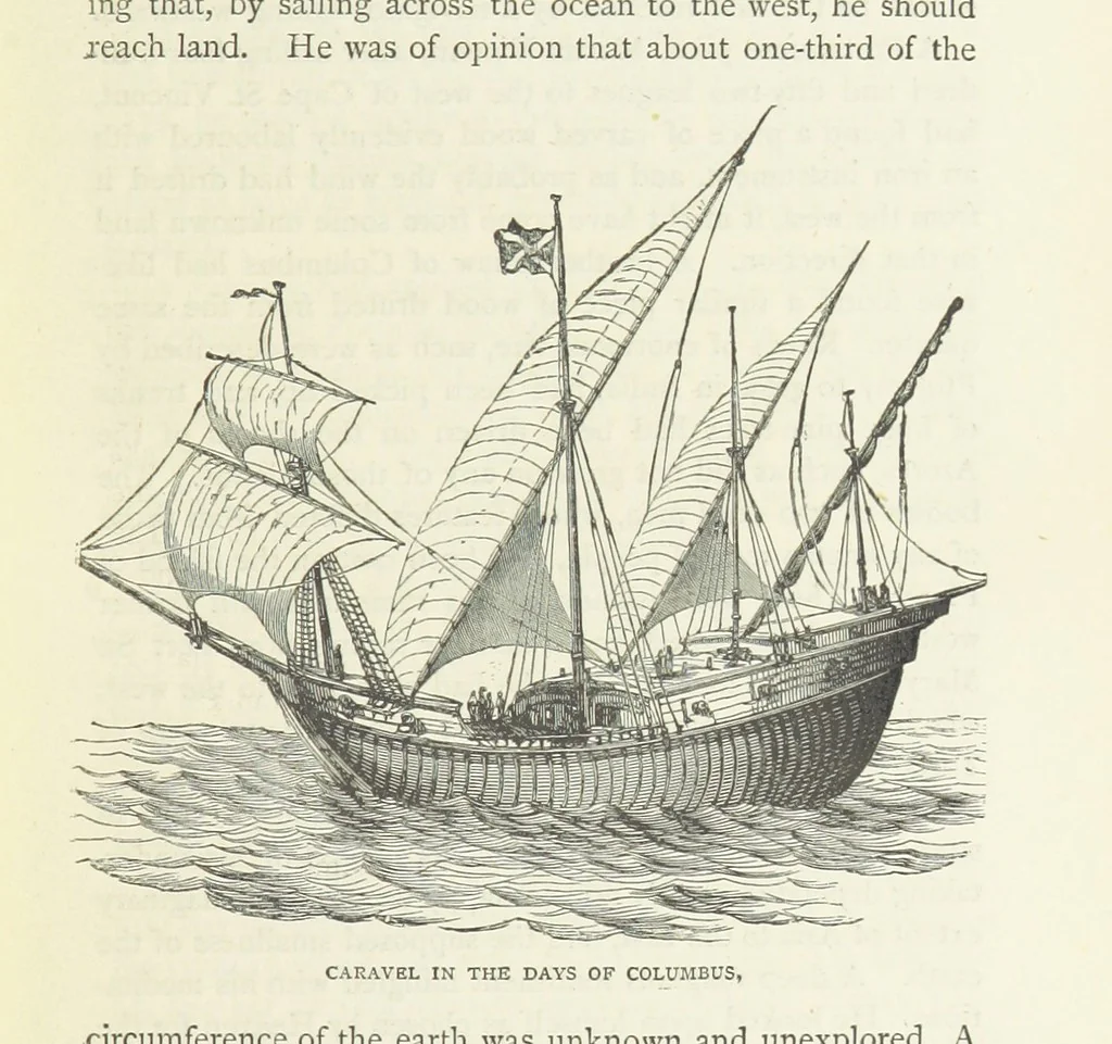 An illustration from Notable Voyagers from Columbus to Nordenskïold. By W. H. G. K. and H. Frith, 1885, leaf 25