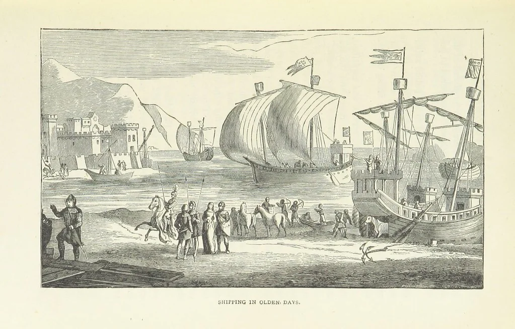 An illustration from Notable Voyagers from Columbus to Nordenskïold. By W. H. G. K. and H. Frith, 1885, leaf 35