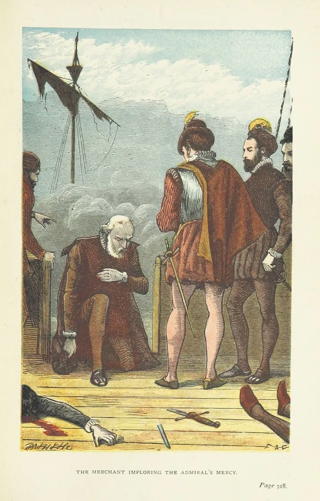 An illustration from Notable Voyagers from Columbus to Nordenskïold. By W. H. G. K. and H. Frith, 1885, leaf 355