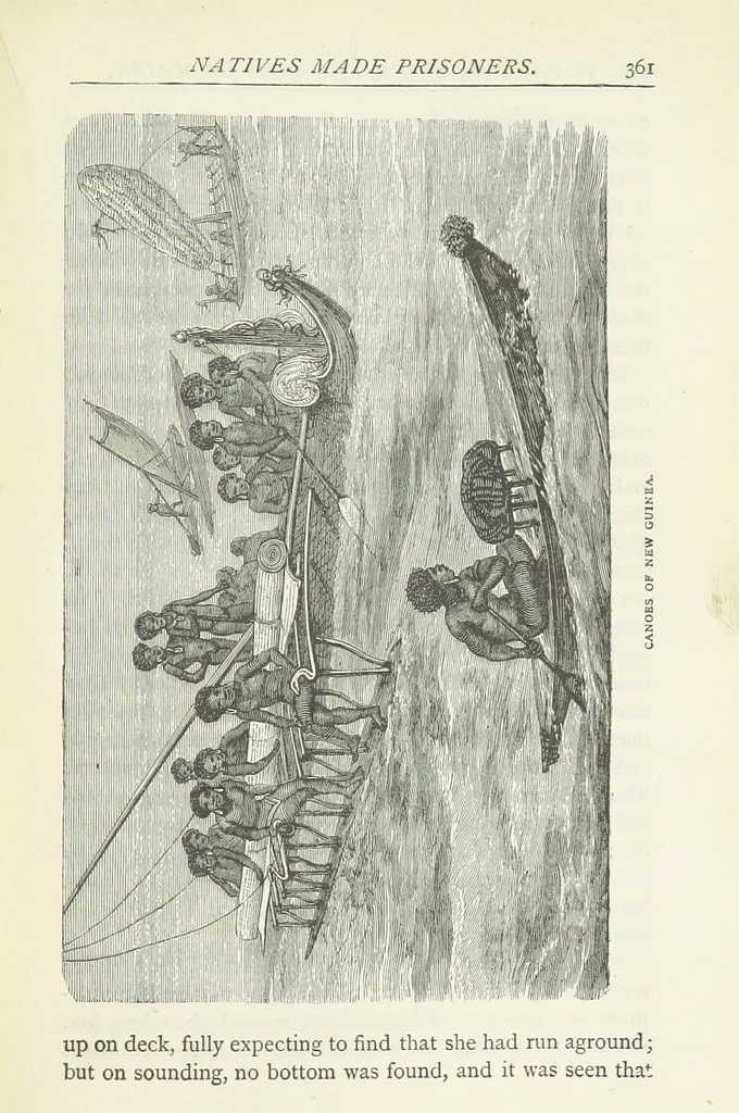 An illustration from Notable Voyagers from Columbus to Nordenskïold. By W. H. G. K. and H. Frith, 1885, leaf 389