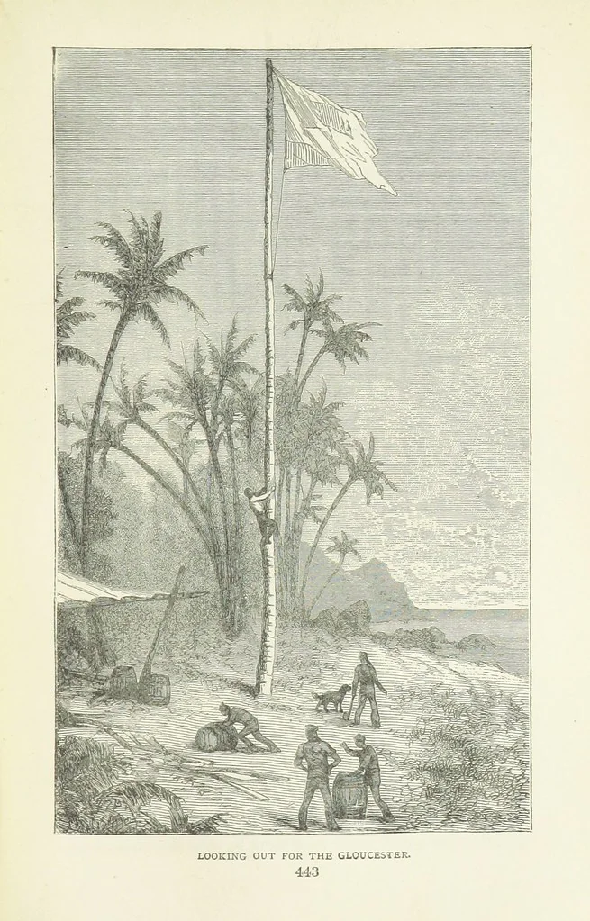 An illustration from Notable Voyagers from Columbus to Nordenskïold. By W. H. G. K. and H. Frith, 1885, leaf 473
