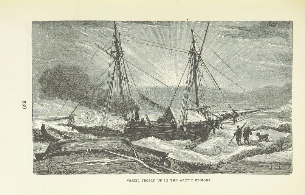 An illustration from Notable Voyagers from Columbus to Nordenskïold. By W. H. G. K. and H. Frith, 1885, leaf 575