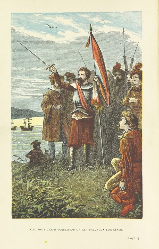 An illustration from Notable Voyagers from Columbus to Nordenskïold. By W. H. G. K. and H. Frith, 1885, leaf 8