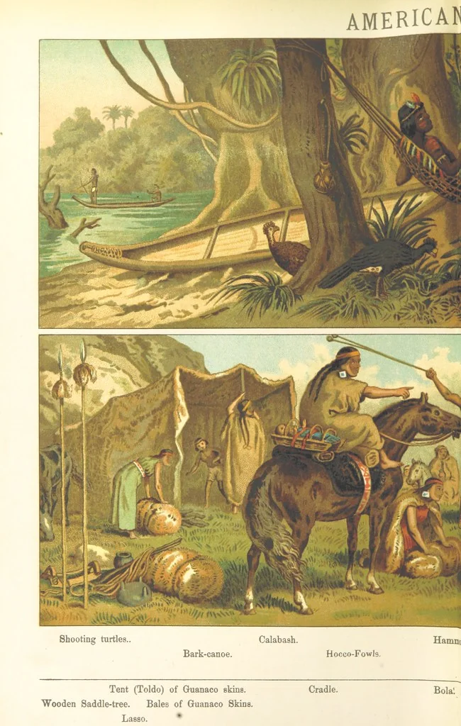 An illustration from Graphic Pictures of Native Life in distant lands, illustrating the typical races of mankind. Depicted by H. Leutemann. With ... text by ... A. Kirchoff [sic]. Translated from the German by G. Philip, Junr., etc, 1888, leaf 50