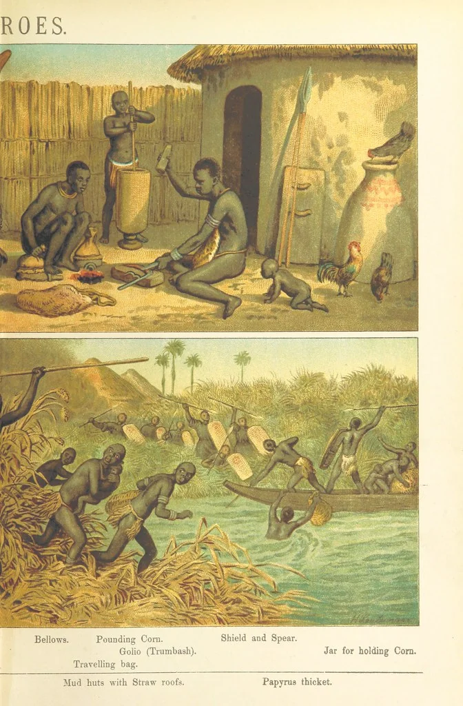 An illustration from Graphic Pictures of Native Life in distant lands, illustrating the typical races of mankind. Depicted by H. Leutemann. With ... text by ... A. Kirchoff [sic]. Translated from the German by G. Philip, Junr., etc, 1888, leaf 69