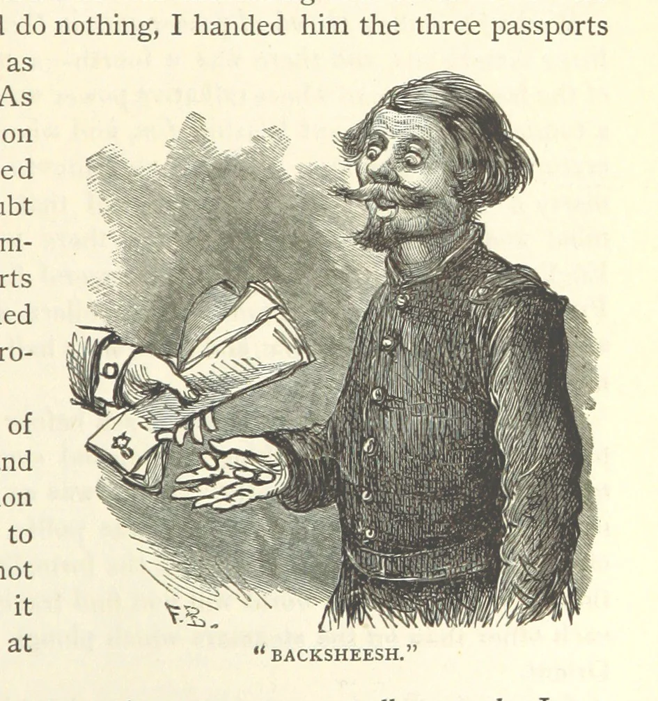 An illustration from Backsheesh! or, Life and Adventures in the Orient. With descriptive and humorous sketches. ... With ... illustrations, etc, 1875, leaf 127