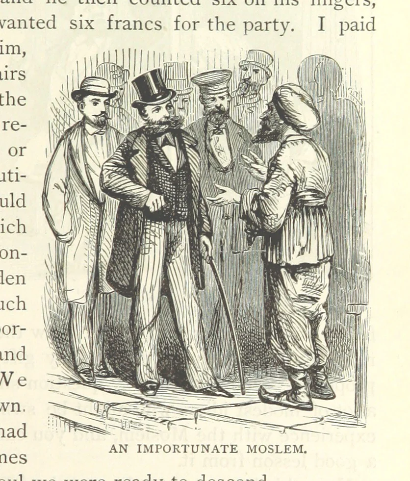 An illustration from Backsheesh! or, Life and Adventures in the Orient. With descriptive and humorous sketches. ... With ... illustrations, etc, 1875, leaf 157