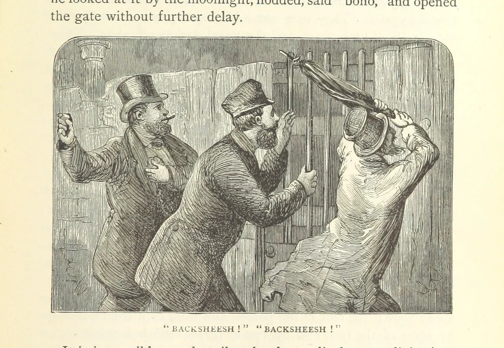 An illustration from Backsheesh! or, Life and Adventures in the Orient. With descriptive and humorous sketches. ... With ... illustrations, etc, 1875, leaf 245