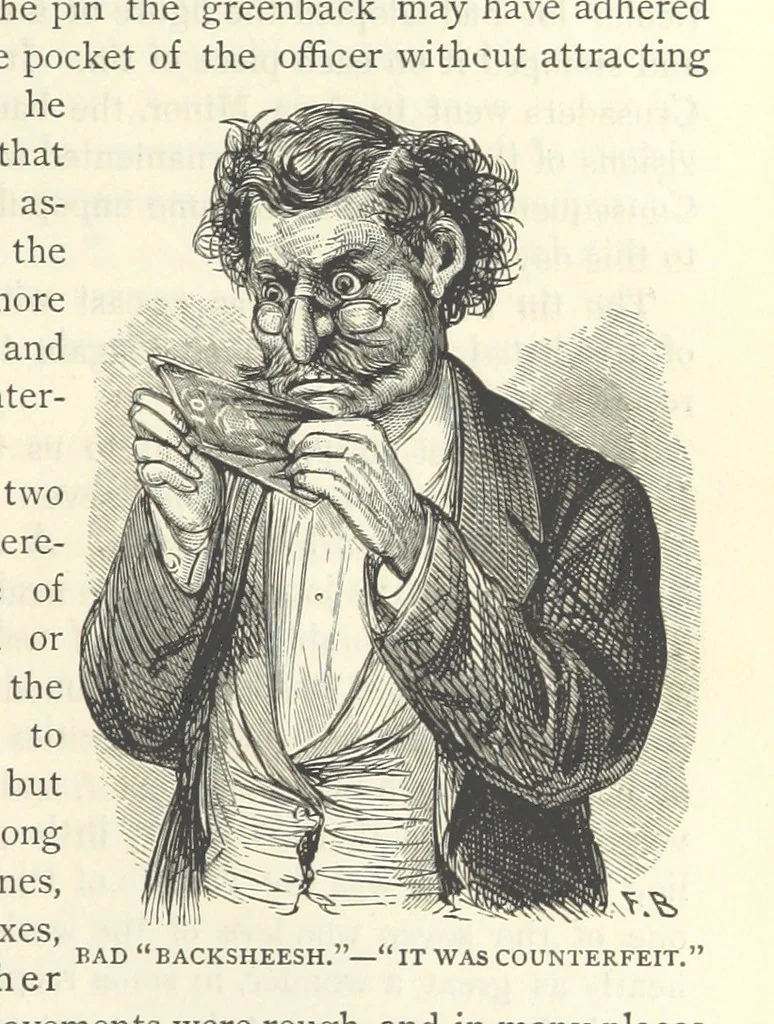 An illustration from Backsheesh! or, Life and Adventures in the Orient. With descriptive and humorous sketches. ... With ... illustrations, etc, 1875, leaf 257
