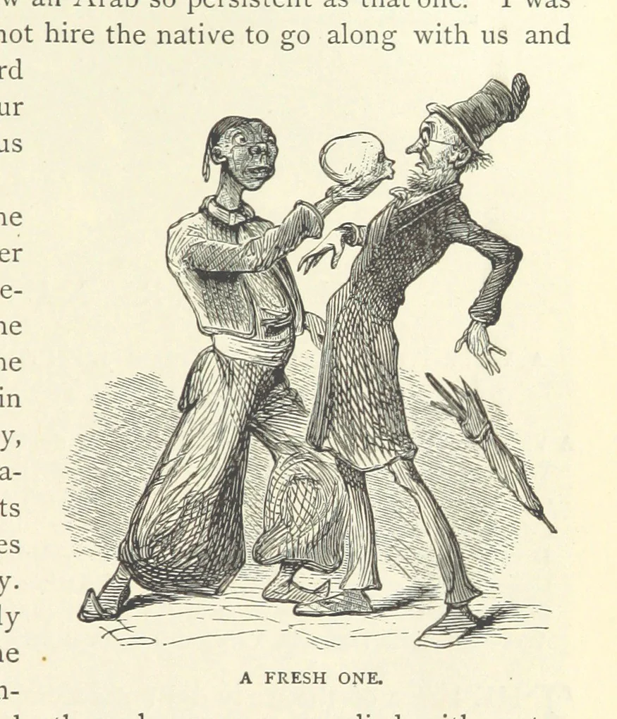 An illustration from Backsheesh! or, Life and Adventures in the Orient. With descriptive and humorous sketches. ... With ... illustrations, etc, 1875, leaf 617