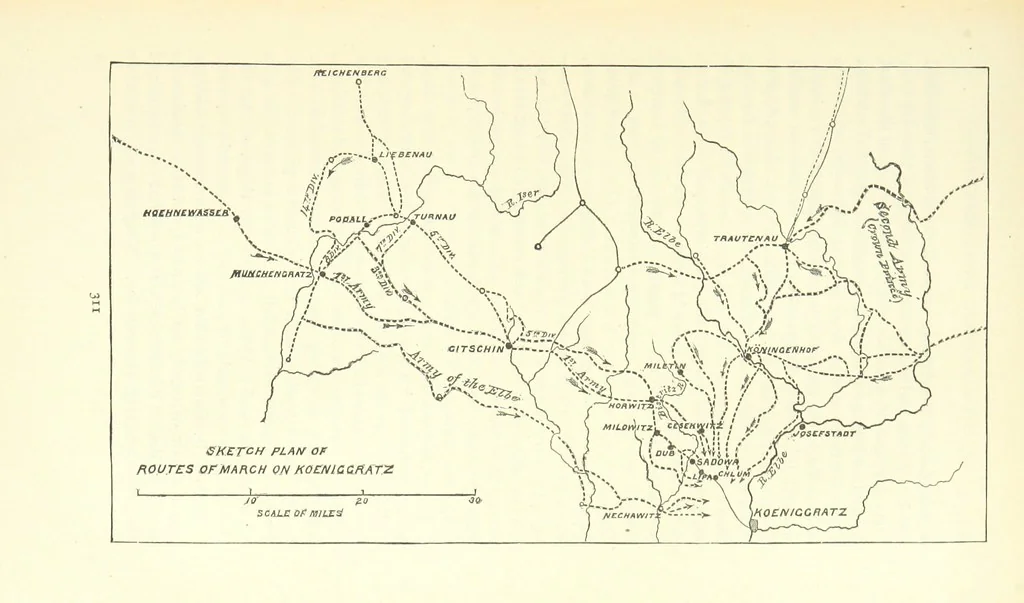 An illustration from Decisive Battles since Waterloo; the most important military events from 1815 to 1887. ... Illustrated, 1887, leaf 335