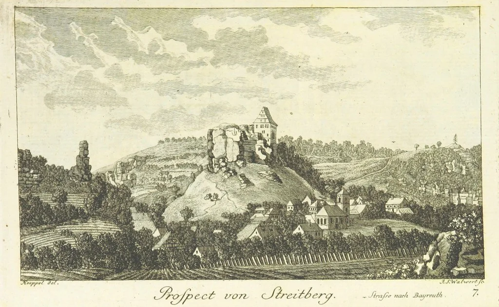 An illustration from Malerische Reise durch die beiden fränkischen Fürstenthümer Baireuth und Anspach ... Zweite unveränderte Auflage, 1816, leaf 135