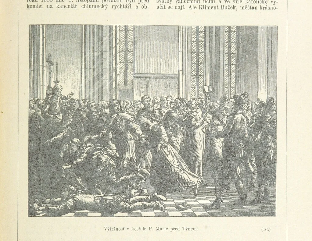 An illustration from Dějiny Cech a Moravy od roku 1620 do roku 1648. Col. 1372, 1891, leaf 145