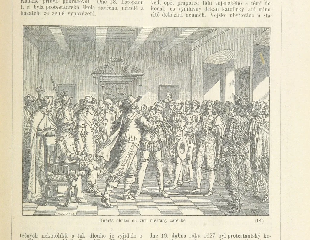 An illustration from Dějiny Cech a Moravy od roku 1620 do roku 1648. Col. 1372, 1891, leaf 161