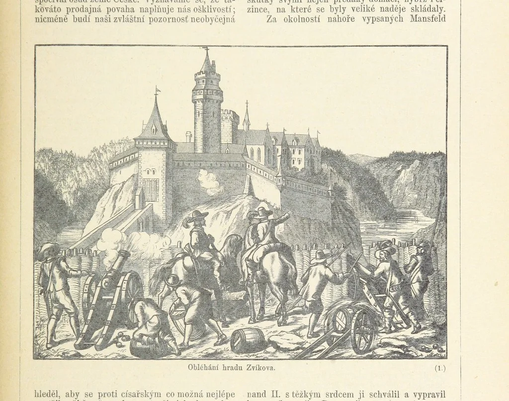 An illustration from Dějiny Cech a Moravy od roku 1620 do roku 1648. Col. 1372, 1891, leaf 17