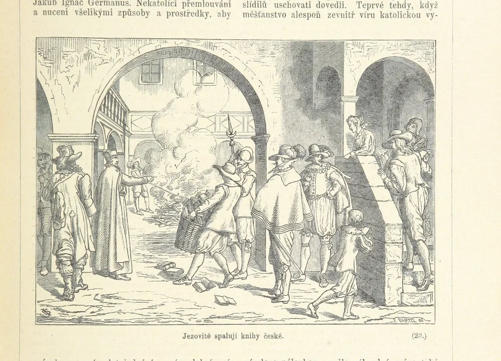 An illustration from Dějiny Cech a Moravy od roku 1620 do roku 1648. Col. 1372, 1891, leaf 201
