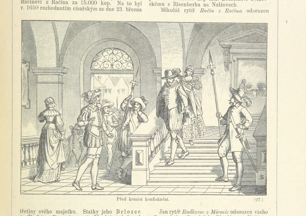 An illustration from Dějiny Cech a Moravy od roku 1620 do roku 1648. Col. 1372, 1891, leaf 241