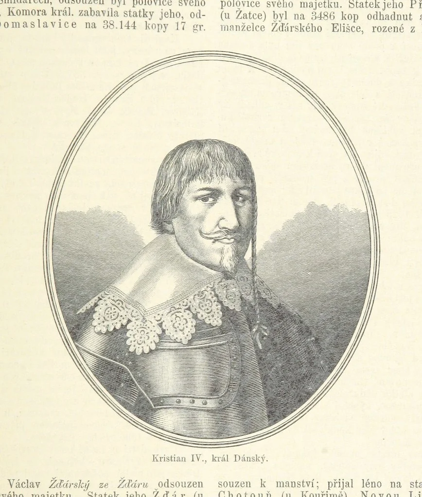 An illustration from Dějiny Cech a Moravy od roku 1620 do roku 1648. Col. 1372, 1891, leaf 257