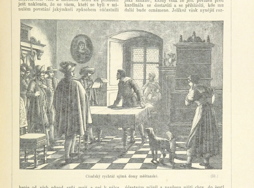 An illustration from Dějiny Cech a Moravy od roku 1620 do roku 1648. Col. 1372, 1891, leaf 273