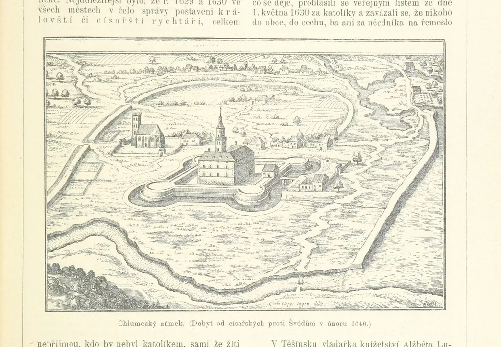 An illustration from Dějiny Cech a Moravy od roku 1620 do roku 1648. Col. 1372, 1891, leaf 529