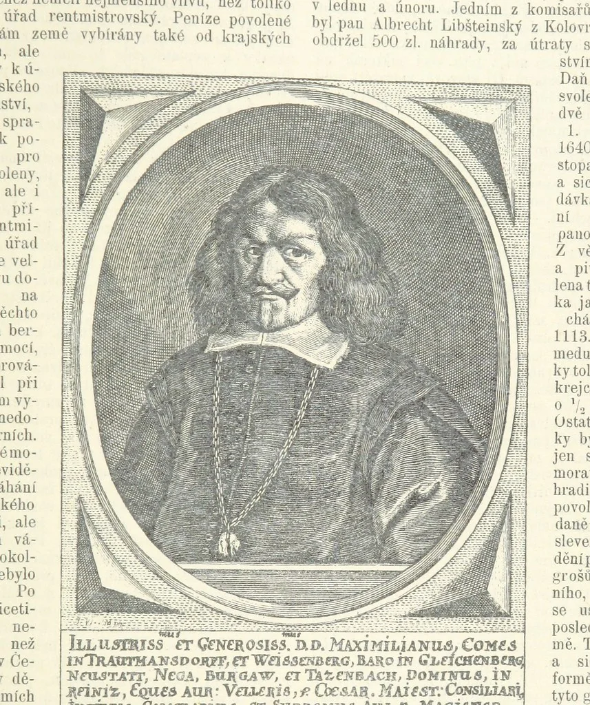 An illustration from Dějiny Cech a Moravy od roku 1620 do roku 1648. Col. 1372, 1891, leaf 585