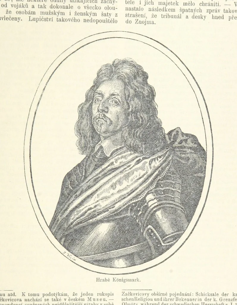 An illustration from Dějiny Cech a Moravy od roku 1620 do roku 1648. Col. 1372, 1891, leaf 593