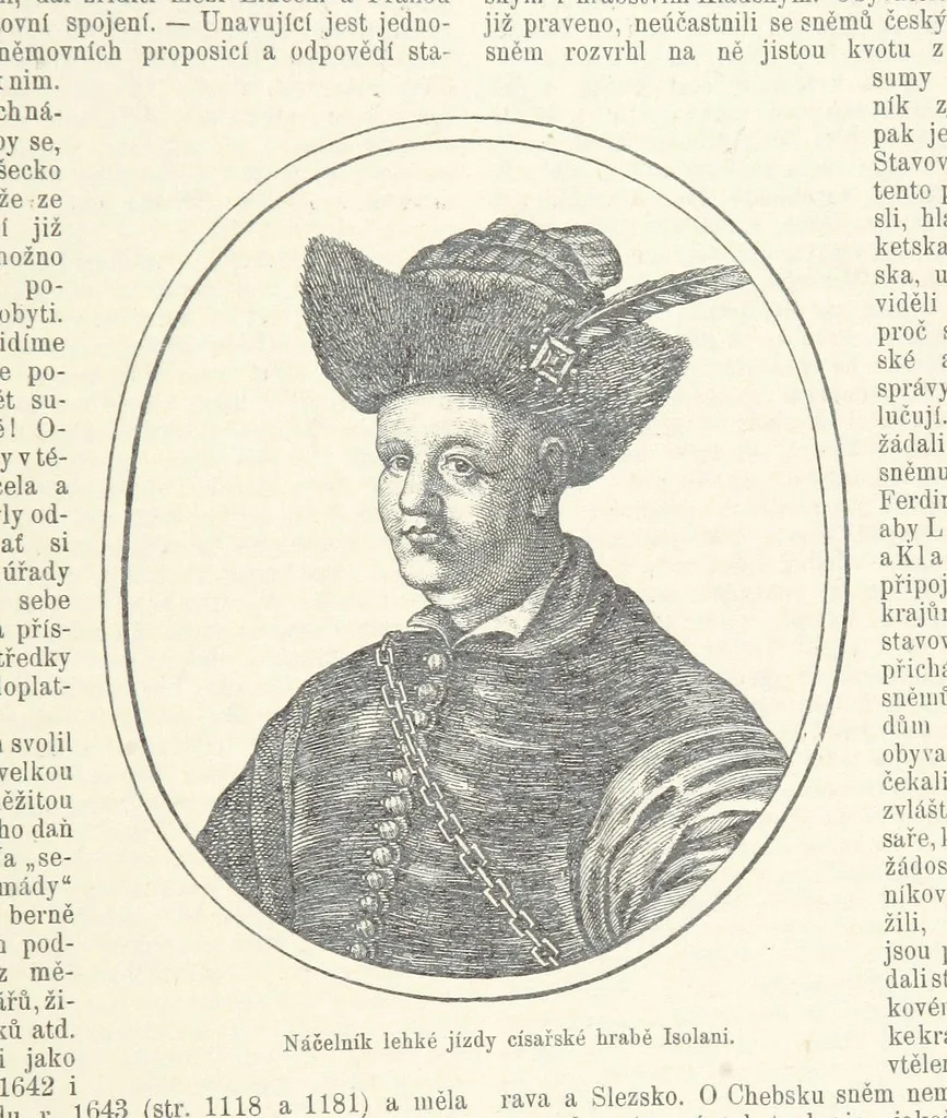 An illustration from Dějiny Cech a Moravy od roku 1620 do roku 1648. Col. 1372, 1891, leaf 609