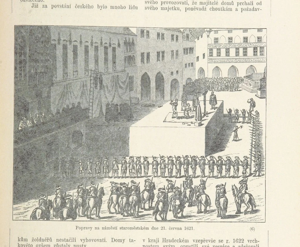 An illustration from Dějiny Cech a Moravy od roku 1620 do roku 1648. Col. 1372, 1891, leaf 65