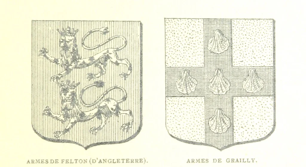 An illustration from Bergerac sous les Anglais. Essai historique sur le consulat et la communauté de Bergerac au moyen âge, 1893, leaf 103