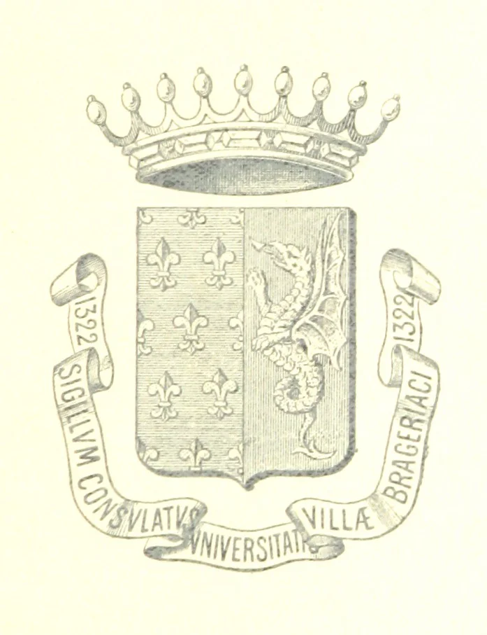 An illustration from Bergerac sous les Anglais. Essai historique sur le consulat et la communauté de Bergerac au moyen âge, 1893, leaf 15