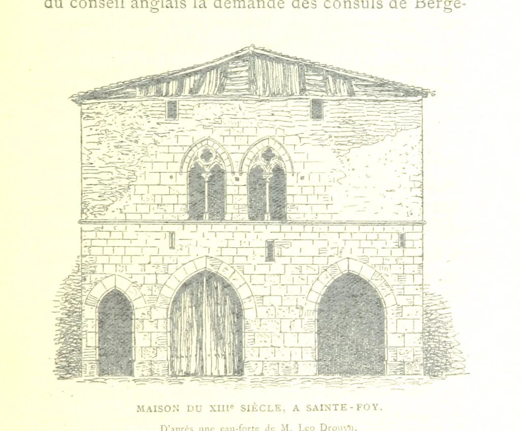 An illustration from Bergerac sous les Anglais. Essai historique sur le consulat et la communauté de Bergerac au moyen âge, 1893, leaf 153