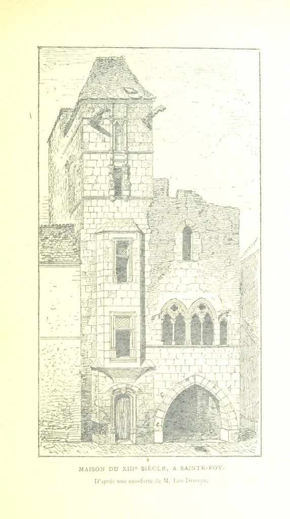 An illustration from Bergerac sous les Anglais. Essai historique sur le consulat et la communauté de Bergerac au moyen âge, 1893, leaf 157