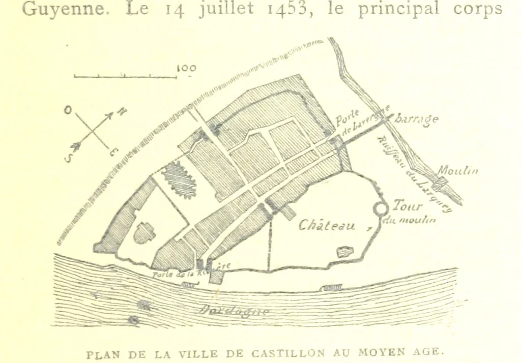 An illustration from Bergerac sous les Anglais. Essai historique sur le consulat et la communauté de Bergerac au moyen âge, 1893, leaf 171