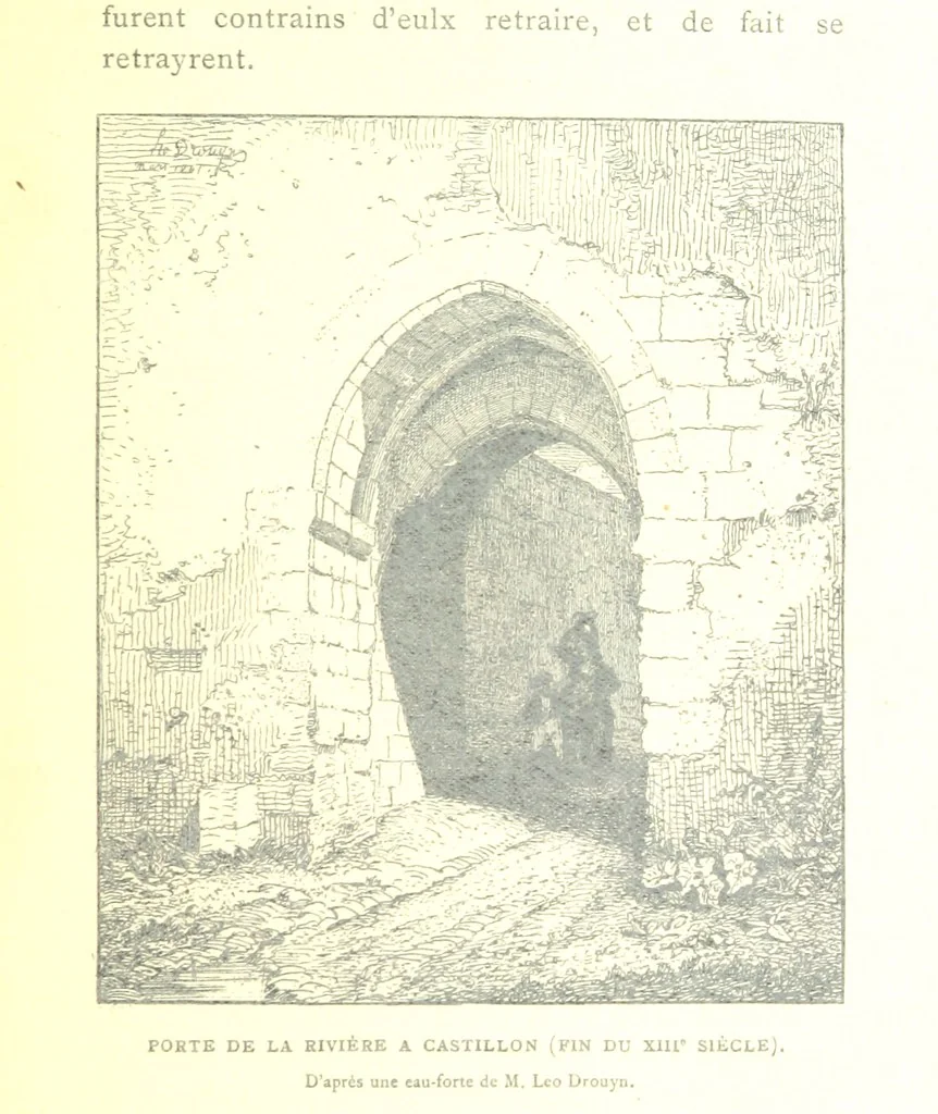 An illustration from Bergerac sous les Anglais. Essai historique sur le consulat et la communauté de Bergerac au moyen âge, 1893, leaf 177