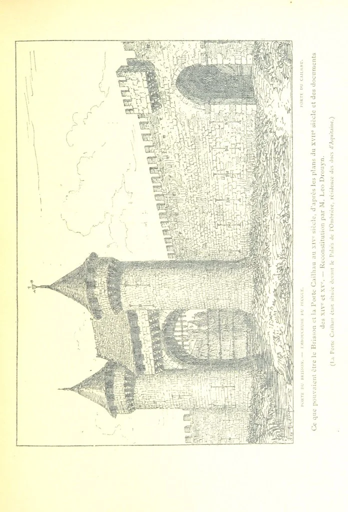 An illustration from Bergerac sous les Anglais. Essai historique sur le consulat et la communauté de Bergerac au moyen âge, 1893, leaf 183