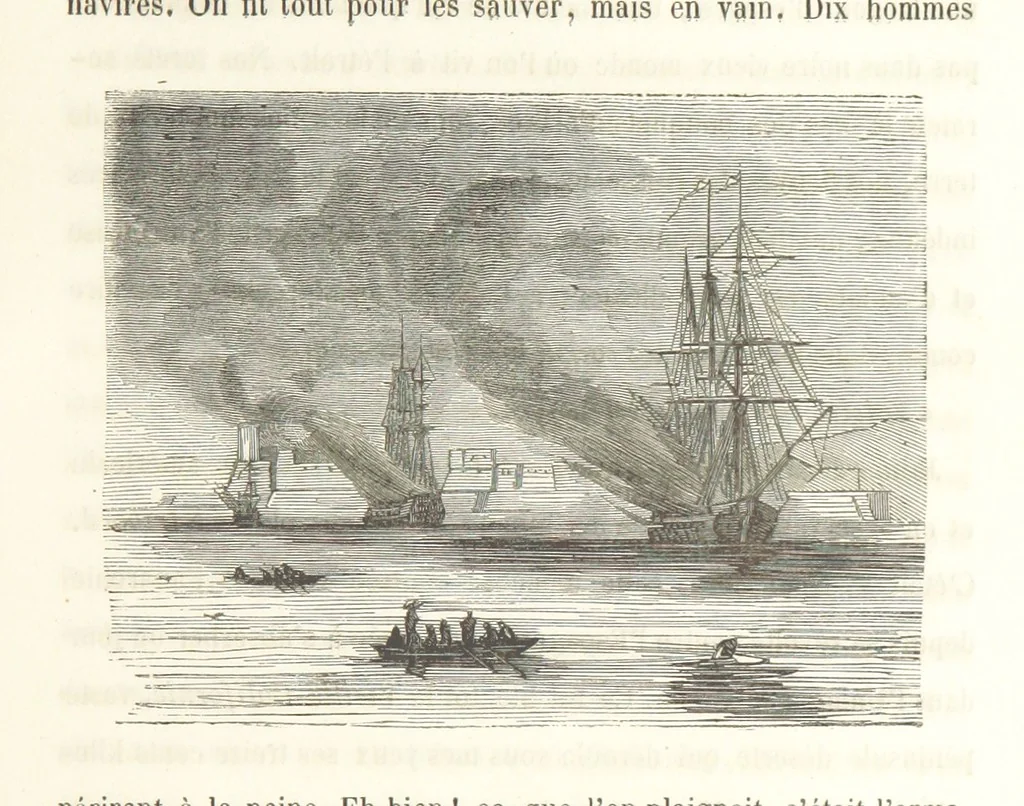 An illustration from Voyage aux pays aurifères, Afrique, Mexique, Californie, Pérou, Chili, Nouvelle-Calédonie, Australie, Russie ... illustré par J. B. Arnout, père, 1855, leaf 95