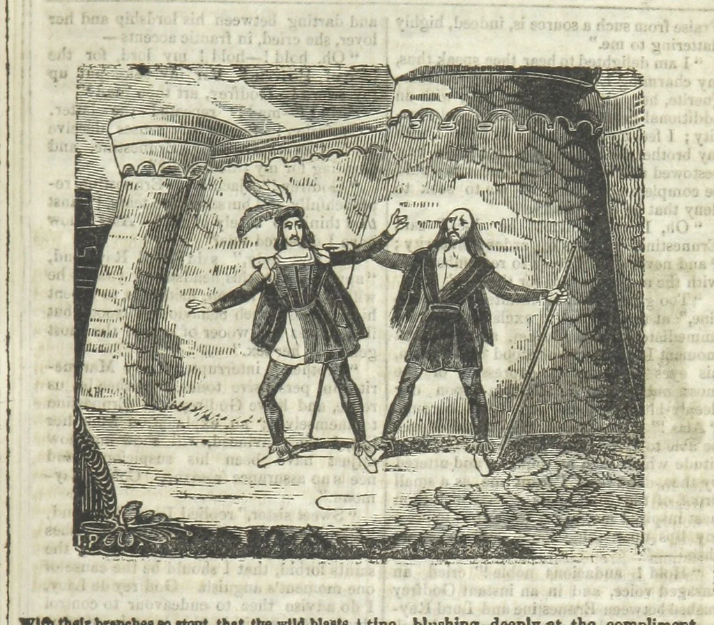 An illustration from Ernestine de Lacy, or the Robber's Foundling. An Old English Romance. By the author of “Angelina” ... etc., etc, 1854, leaf 101
