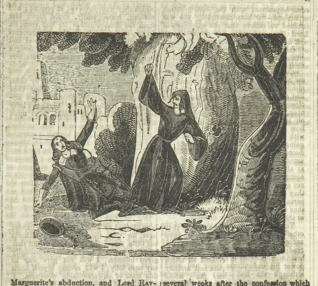 An illustration from Ernestine de Lacy, or the Robber's Foundling. An Old English Romance. By the author of “Angelina” ... etc., etc, 1854, leaf 109