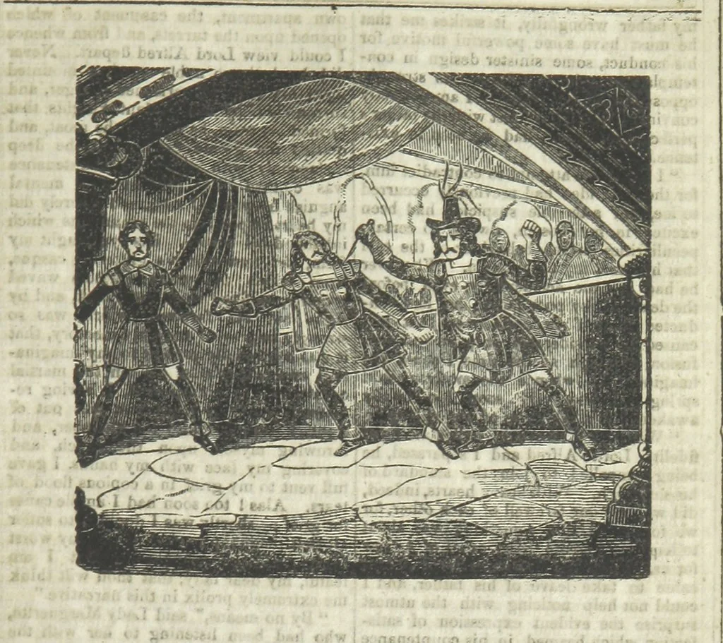 An illustration from Ernestine de Lacy, or the Robber's Foundling. An Old English Romance. By the author of “Angelina” ... etc., etc, 1854, leaf 117