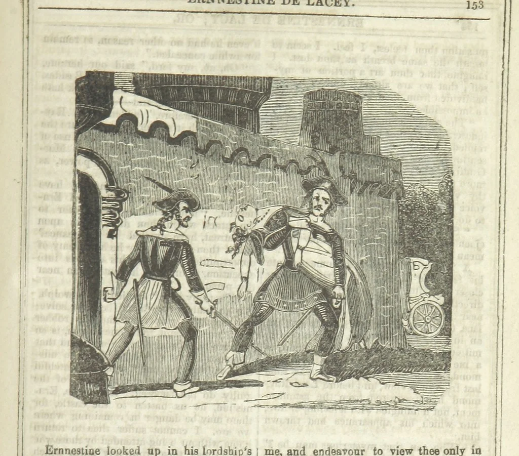 An illustration from Ernestine de Lacy, or the Robber's Foundling. An Old English Romance. By the author of “Angelina” ... etc., etc, 1854, leaf 165